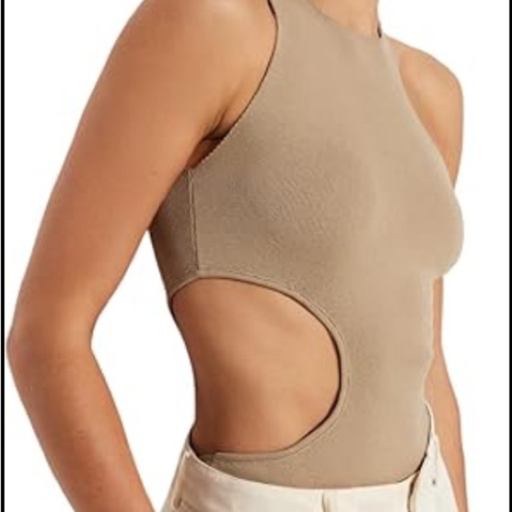 Zara Tan Cutout Bodysuit A0202